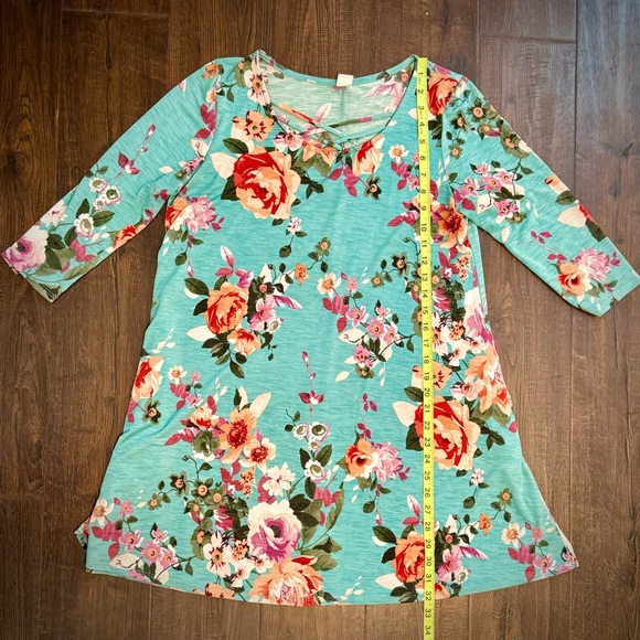 HoneyMe Tunic Length Floral Dress/Top - Picture 5 of 6